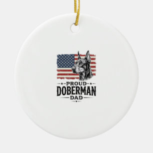 Décoration En Céramique Fier père Doberman Vintage Drapeau Vector Design_1