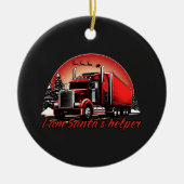 Décoration En Céramique Fier Père Noël's Helper Trucker Noël (Devant)