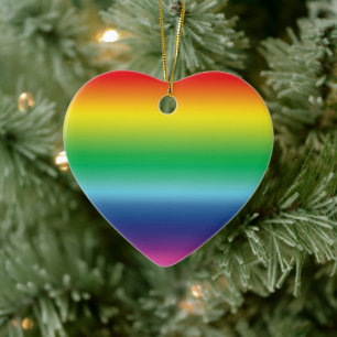 Décoration En Céramique Fierté couleurs arc-en-ciel lgbtq coeur mignon No