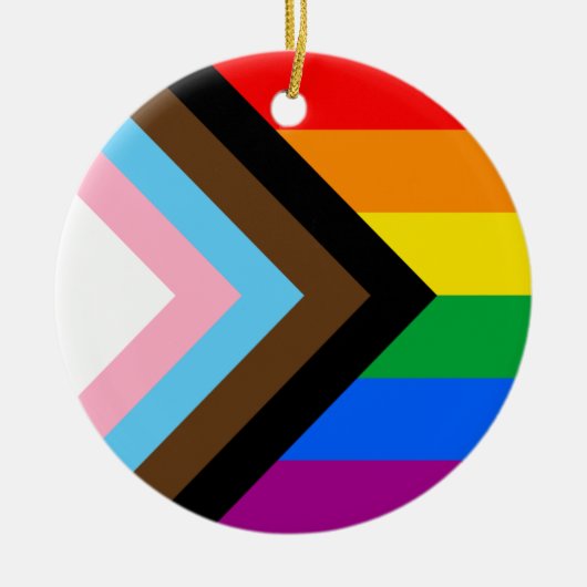 Décoration En Céramique Fierté de progrès LGBTQ+ (Devant)