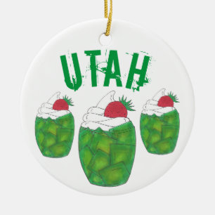 Décoration En Céramique Fierté d'Etat UTAH Green Gelatin Dessert Parfait
