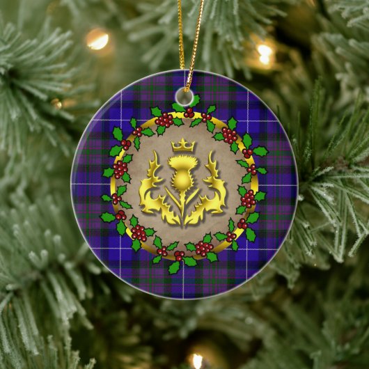 Décoration En Céramique Fierté écossaise Tartan Noël personnalisé (Arbre)