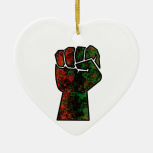 Décoration En Céramique fierté noire drapeau rouge vert poing panafricain