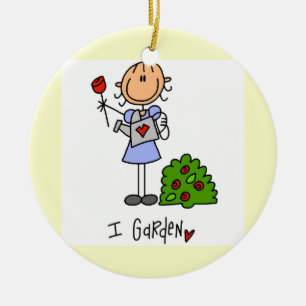 Décoration En Céramique Figure de bâton de jardinage