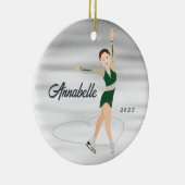 Décoration En Céramique Figure Skater Burnette en vert (Droite)