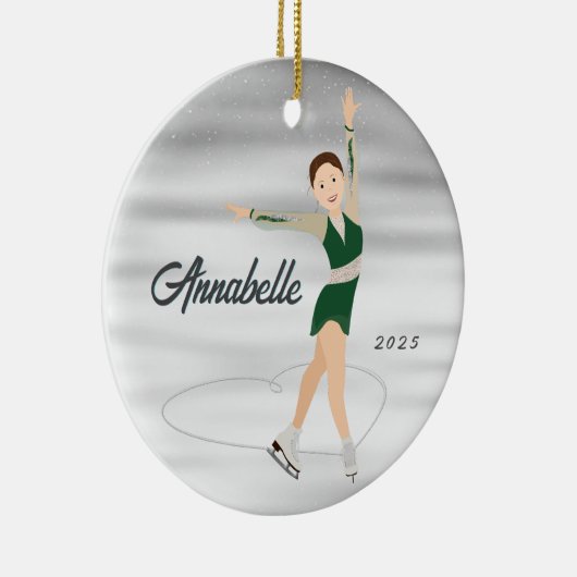 Décoration En Céramique Figure Skater Burnette en vert (Droite)