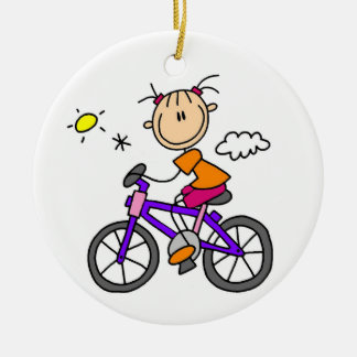 Décoration En Céramique Fille à vélo
