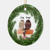 Décoration En Céramique Fille Amis Modernes pour toujours BFF Joyeux Noël (Gauche)