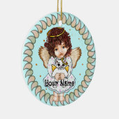 Décoration En Céramique Fille ange et chat (Droite)