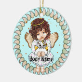 Décoration En Céramique Fille ange et chat (Gauche)