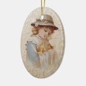 Décoration En Céramique Fille avec des petits canards (Gauche)