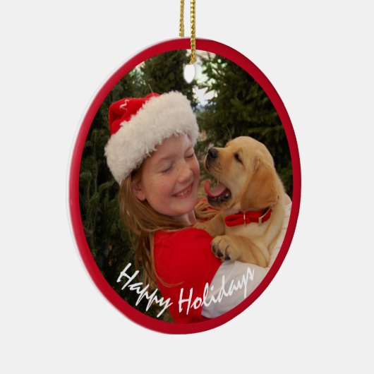 Décoration En Céramique Fille avec nouveau chiot pour Noël (Droite)