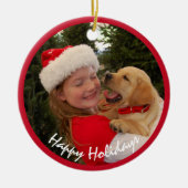 Décoration En Céramique Fille avec nouveau chiot pour Noël (Devant)