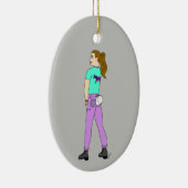 Décoration En Céramique fille avec une queue de lapin (Droite)