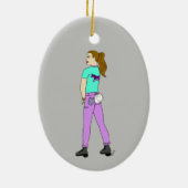 Décoration En Céramique fille avec une queue de lapin (Dos)