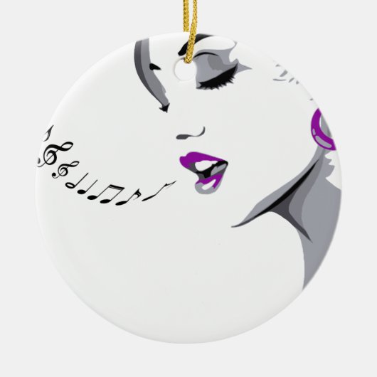 Décoration En Céramique Fille chante (Devant)