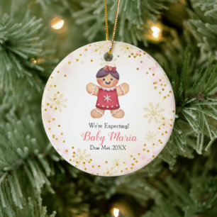 Décoration En Céramique Fille Cookies de Noël Nous attendons des parents