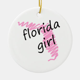 Décoration En Céramique Fille de la Floride avec la carte griffonnée de l