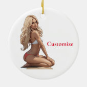 Décoration En Céramique Fille de plage de Bikini Thunder_Cove (Dos)