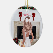 Décoration En Céramique Fille en blanc personnalisée (Droite)