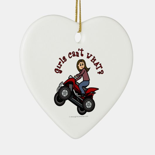 Décoration En Céramique Fille en rouge quatre roues (Droite)