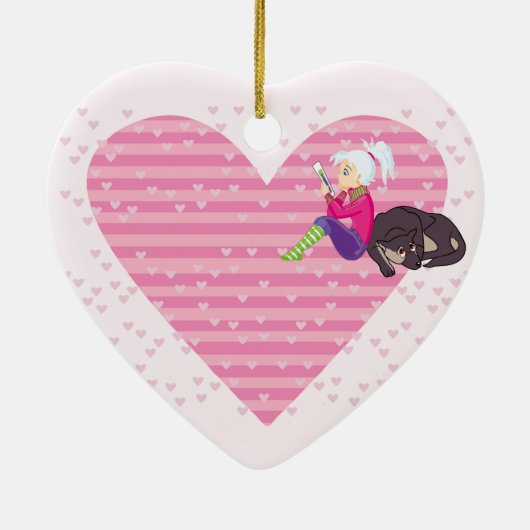 Décoration En Céramique Fille Être amoureuse (Dos)