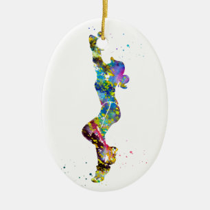 Décoration En Céramique Fille jouant au softball