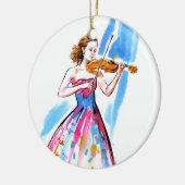 Décoration En Céramique Fille jouant du violon (Gauche)