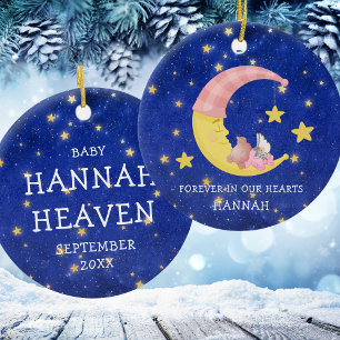 Décoration En Céramique Fille Lune Memorial Baby Girl Perdu Noël