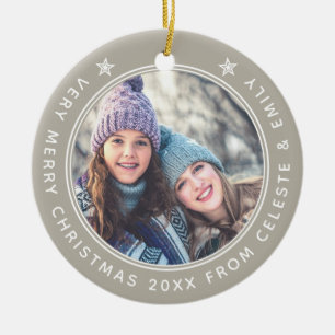 Décoration En Céramique Fille mère personnalisable Taupe Joyeux Noël