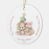 Décoration En Céramique Fille rose mignonne bébé ours premier bébé (Gauche)