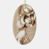 Décoration En Céramique Fille sepia des années 20 (Droite)