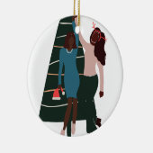 Décoration En Céramique Filles noires meilleur ami Noël (Droite)