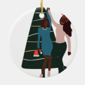 Décoration En Céramique Filles noires meilleur ami Noël (Dos)