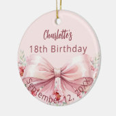 Décoration En Céramique Fils d'arc rose anniversaire (Gauche)