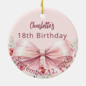 Décoration En Céramique Fils d'arc rose anniversaire (Dos)