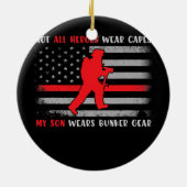 Décoration En Céramique Fils pompier Tee Fier Pompier Papa Maman (Dos)