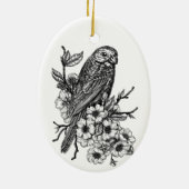 Décoration En Céramique Finch on cherry branch (Dos)