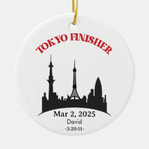 Décoration En Céramique Finisseur de marathon de Tokyo personnalisé, cadea