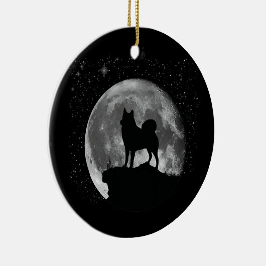 Décoration En Céramique Finlandais Pom Chasse Chien Spitz Moon (Droite)