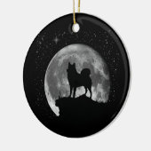 Décoration En Céramique Finlandais Pom Chasse Chien Spitz Moon (Gauche)