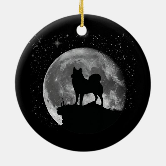 Décoration En Céramique Finlandais Pom Chasse Chien Spitz Moon (Dos)