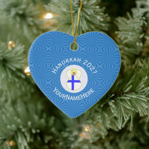 Décoration En Céramique Finnish Flag Hanukkah Angel Name Year Heart