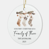 Décoration En Céramique First Christmas as a Family of Three (Gauche)