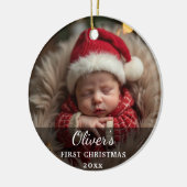 Décoration En Céramique First Christmas Baby Photo Name (Gauche)