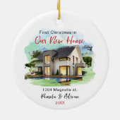 Décoration En Céramique first christmas Custom house photo (Dos)