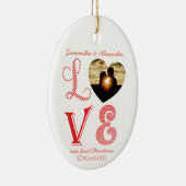 Décoration En Céramique First Christmas Engaged Getting Married Photo 2025 (Droite)