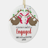 Décoration En Céramique First Christmas Engged Funny Sloths (Droite)