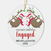 Décoration En Céramique First Christmas Engged Funny Sloths (Gauche)