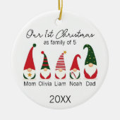 Décoration En Céramique First Christmas Family of five Gnomes Scandinavian (Devant)